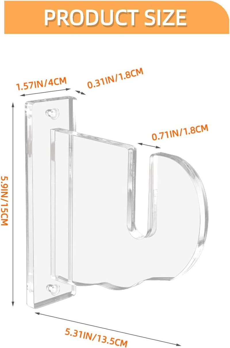 BiJun Skateboard Wall Mount, Snowboard Wall Mount Display, Acrylic Horizontal Skateboards Rack, Skateboard Storage Hanger (Transparent) - Image 5